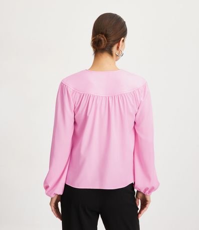 Blusa Con Pliegues En Los Hombros Y Botones Delanteros Renner