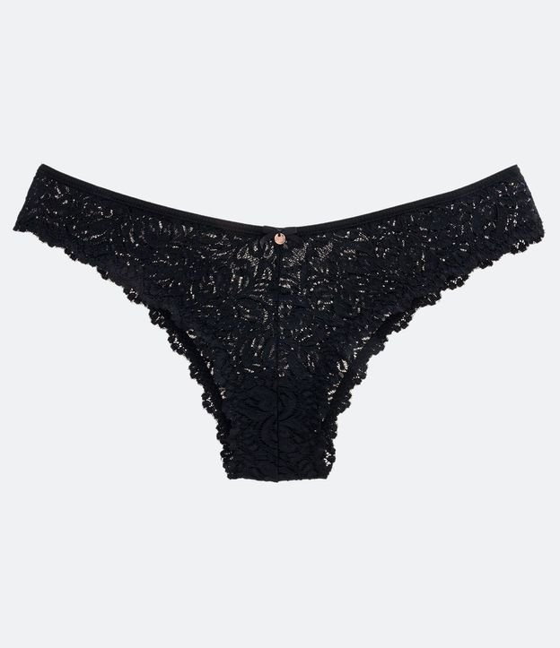 Bombacha Bikini Básica en Encaje Rústico con Textura Floral 6