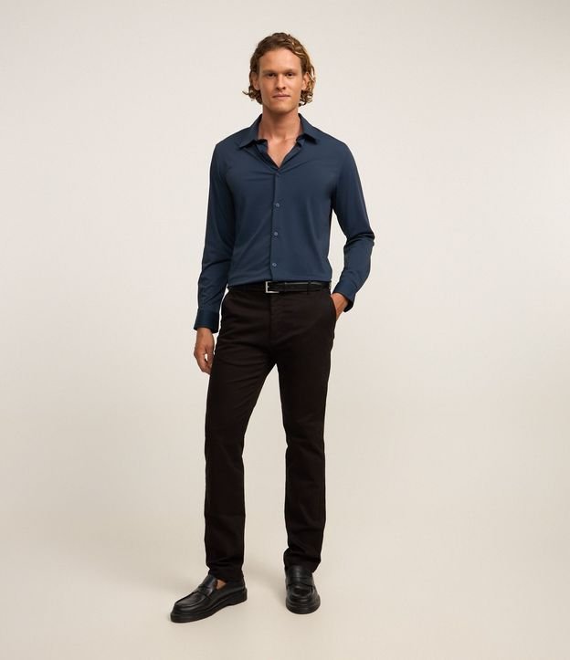 Pantalón Slim en Sarga con Elastano