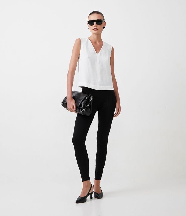 Pantalón Legging en Ponto Roma con Elastico Lateral