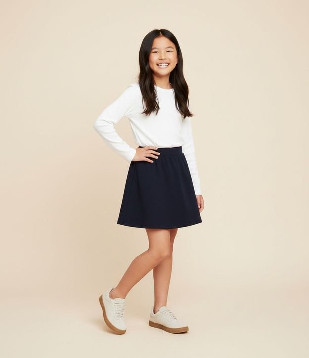 Short Pollera Infantil en Cotton - Talle 5 a 14 años