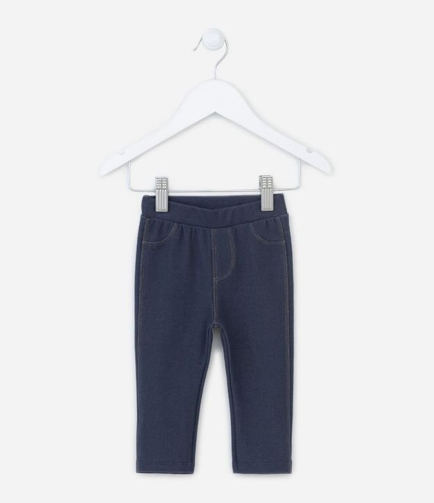 Pantalón Legging Infantil Imitando Jeans - Talle 0 a 18 meses