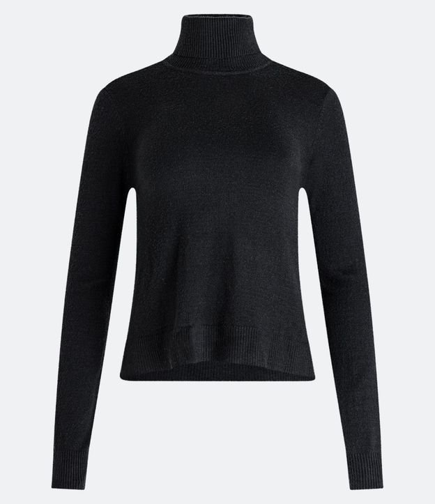 Blusa Alargada de Punto con Cuello Alto