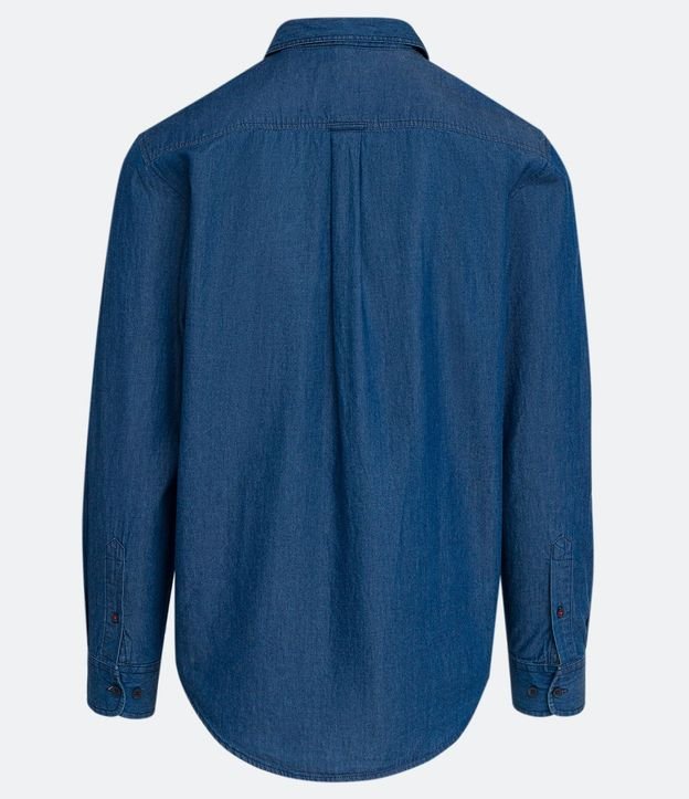 Camisa Lisa Basica en Jean Manga Larga 2