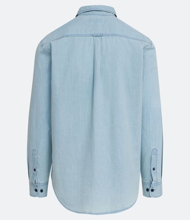 Camisa Lisa Basica en Jean Manga Larga 2