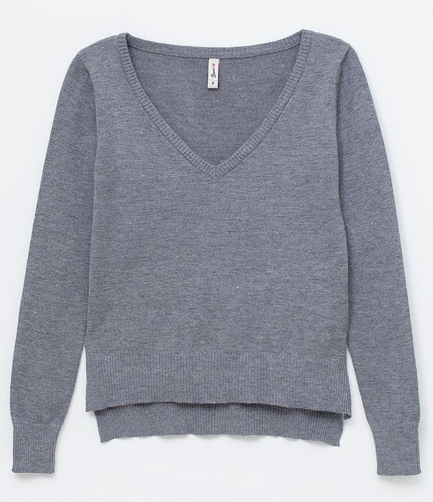 Blusa de Punto con Abertura Básica