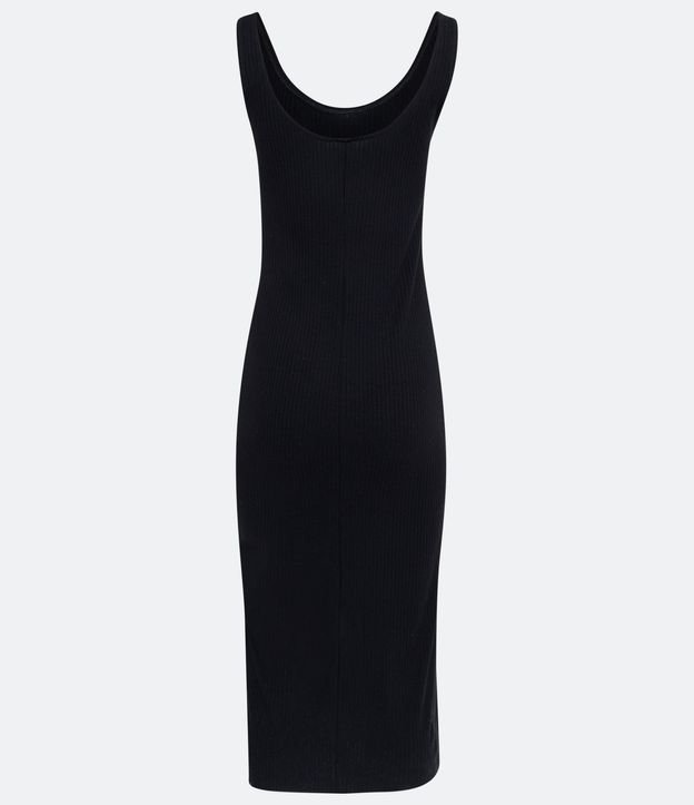 Vestido Midi en Viscosa Acanalado sin Mangas 2