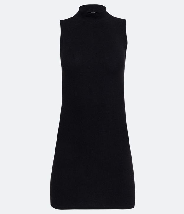 Vestido Basico con Cuello Semi Alto