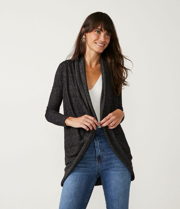 Cardigan Básico en Viscosa con Abertura Total