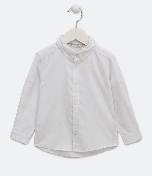 Camisa Manga Larga con Botónes Básica - Talle 1 a 4 años 1