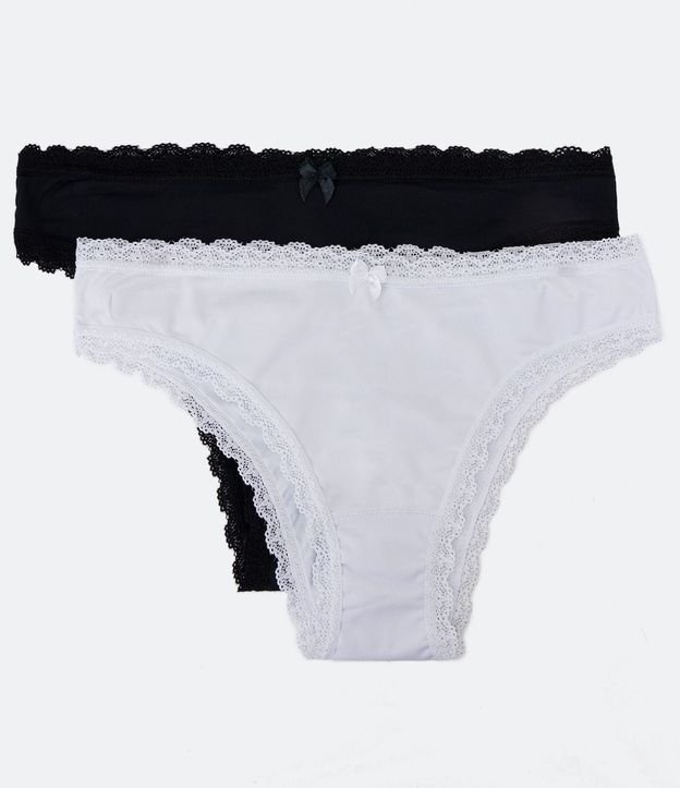 Kit 02 Bombachas Básicas Bikini en Microfibra con Encaje