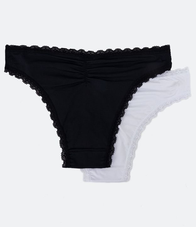 Kit 02 Bombachas Básicas Bikini en Microfibra con Encaje 3