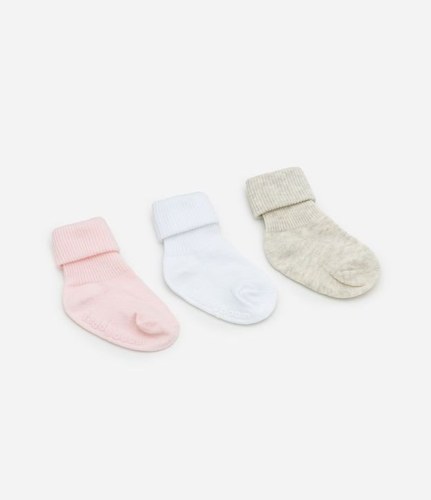 Kit 03 Pares de Medias Infantil con Dobra Doble - Talle 0 a 12 meses 2