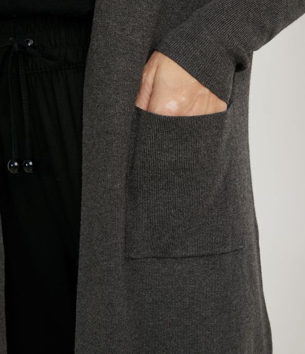 Cardigan Alargado Básico de Punto con Bolsillos 3