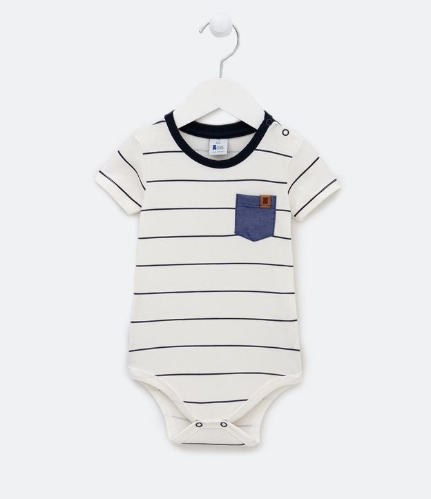 Body Infantil Lineal con Bolsillo en Jeans - Talle 0 a 18 meses 1