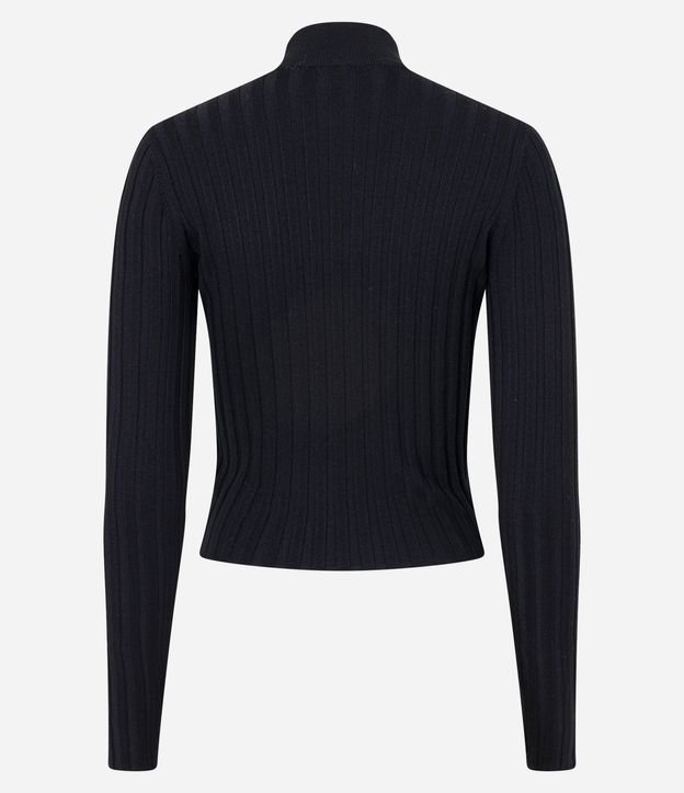 Blusa de Punto Acanalado con Cuello Alto y Manga Larga 7