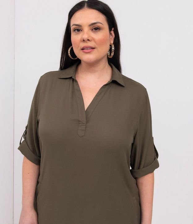 Vestido Chemise Corto sin Estampa y con Bolsillo Curve & Plus Size 3