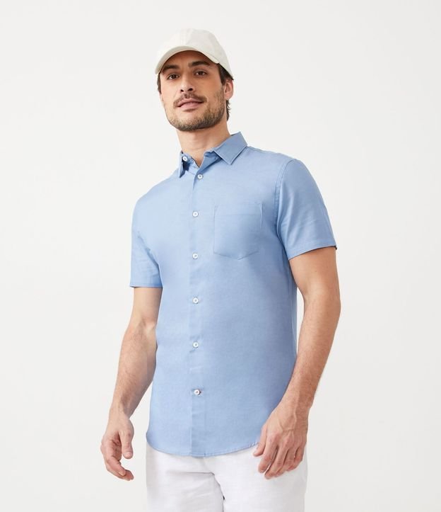 Camisa Social Slim Fit Manga Corta