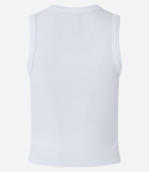Blusa Cropped sin Manga en Ribana con Cuello Redondo 7