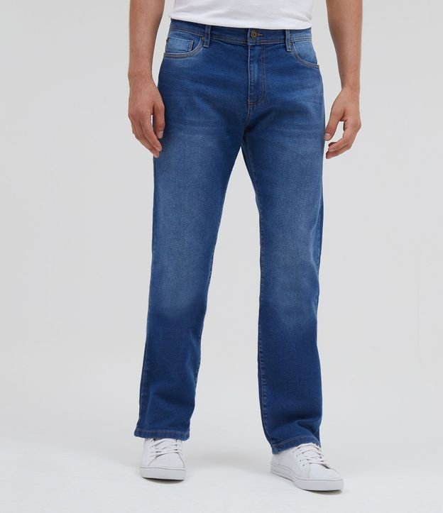 Pantalón Recto Liso en Jean