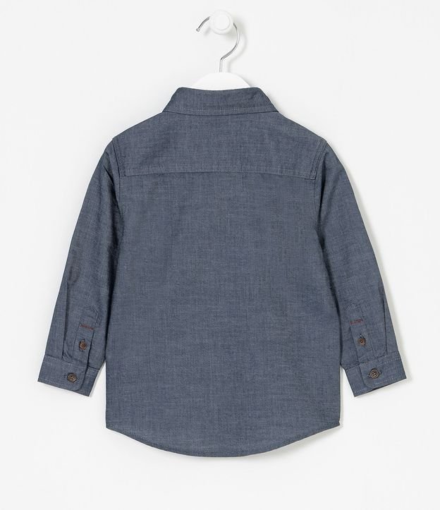 Camisa Manga Larga con Botónes Básica - Talle 1 a 4 años 2