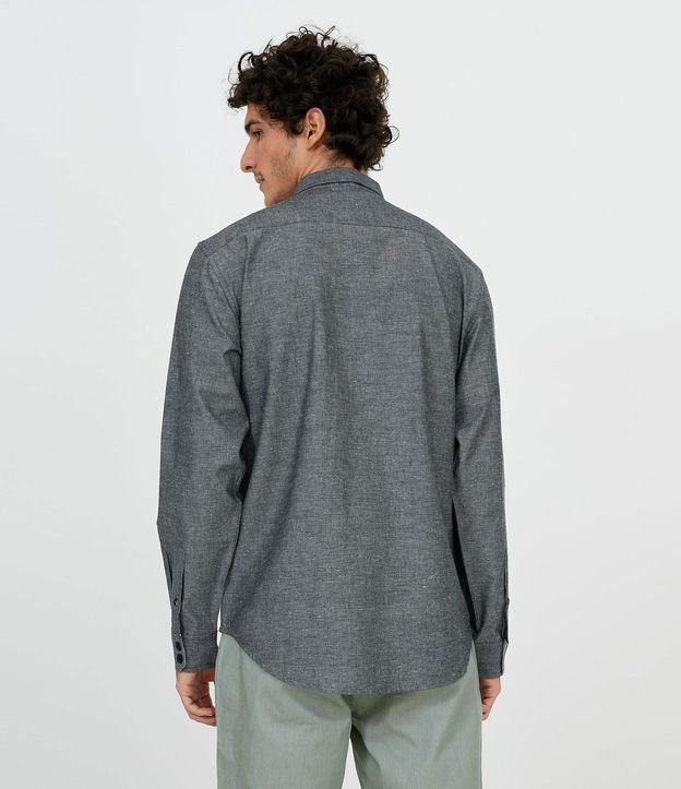 Camisa Manga Larga Lisa con Bolsillos 2