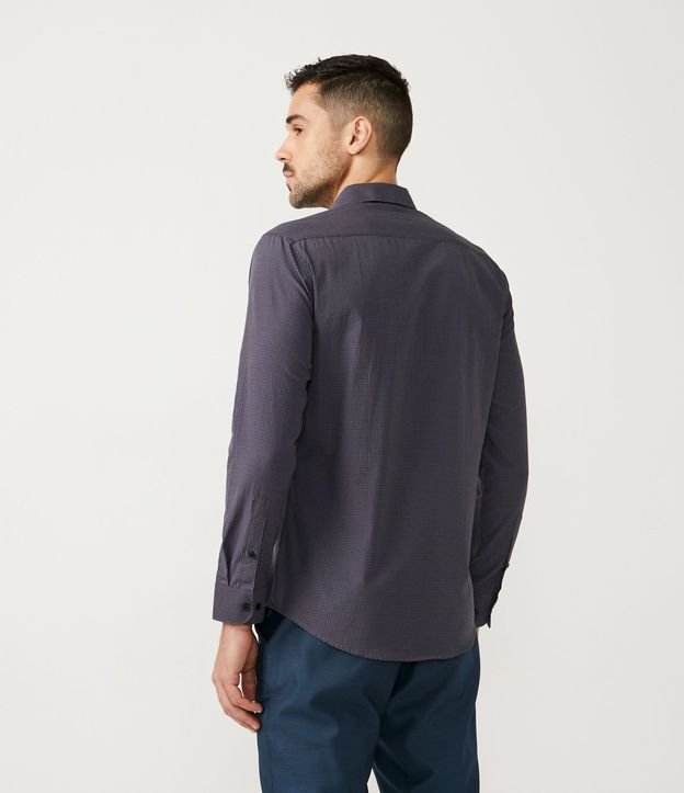 Camisa Social Manga Larga Estampa Cuadrillé Vichy 3