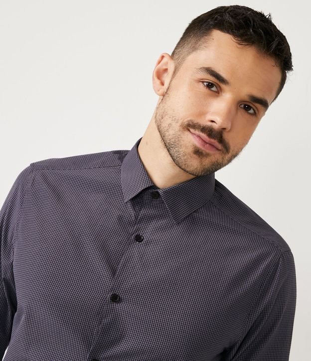 Camisa Social Manga Larga Estampa Cuadrillé Vichy 4