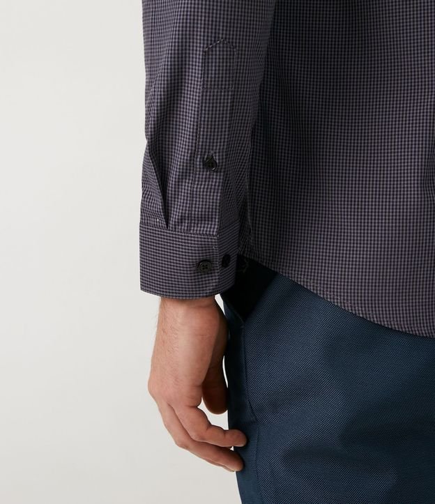 Camisa Social Manga Larga Estampa Cuadrillé Vichy 5
