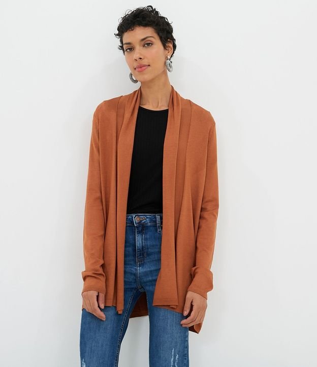 Chaqueta de Punto Larga sin Estampado 2