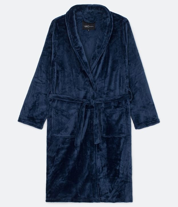 Bata de Baño en Fleece sin Estampa con Amarre