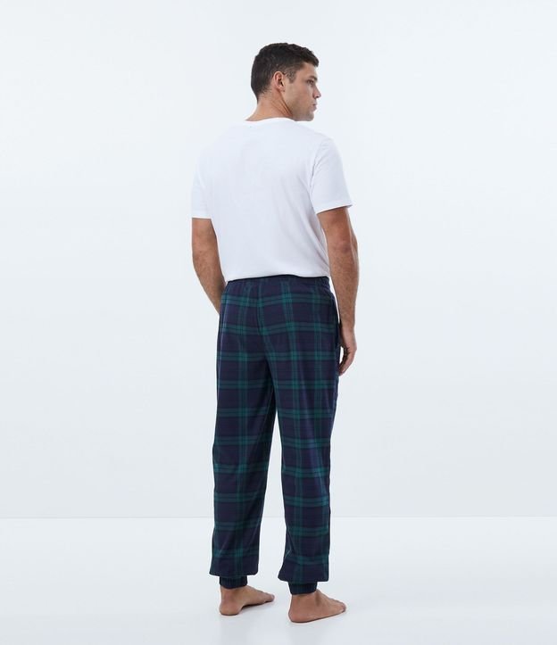 Pantalón de Pijama con Cintura Elástica y Estampa de Cuadros 1