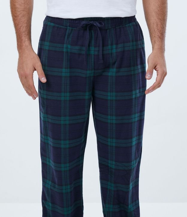 Pantalón de Pijama con Cintura Elástica y Estampa de Cuadros 2