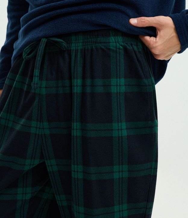 Pantalón de Pijama con Cintura Elástica y Estampa de Cuadros 3