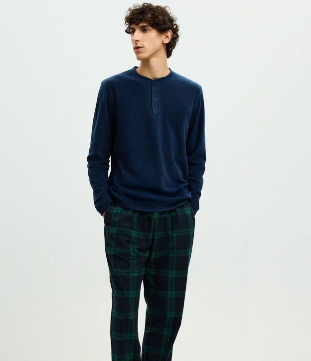 Pantalón de Pijama con Cintura Elástica y Estampa de Cuadros 4