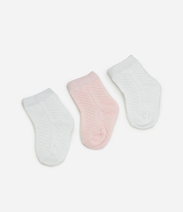 Kit con 3 Medias Bebé Texturizada - Talle 0 a 12 meses 2