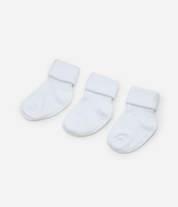 Kit 03 Pares de Medias Infantil con Dobra Doble - Talle 0 a 12 meses