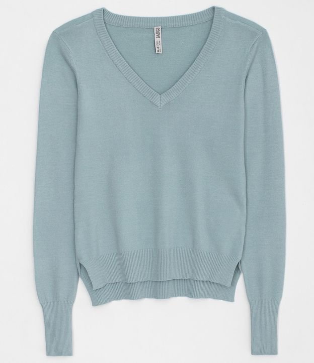 Blusa de Punto con Abertura Básica