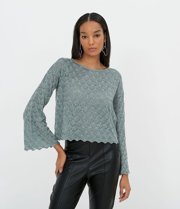 Blusa Manga Larga con Textura