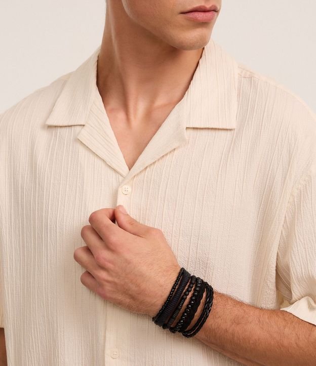 Kit 6 Pulseiras Masculinas Trenzadas y con Lunares 7