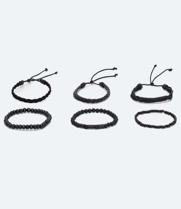 Kit 6 Pulseiras Masculinas Trenzadas y con Lunares