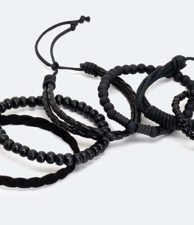 Kit 6 Pulseiras Masculinas Trenzadas y con Lunares 2