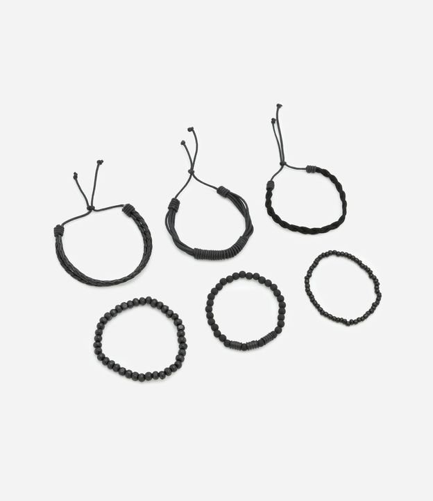 Kit 6 Pulseiras Masculinas Trenzadas y con Lunares 3