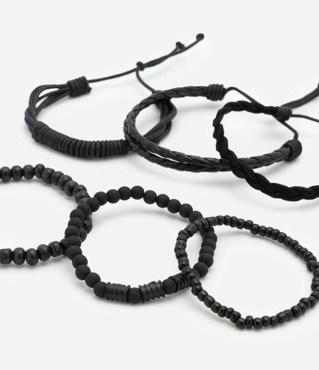 Kit 6 Pulseiras Masculinas Trenzadas y con Lunares 4