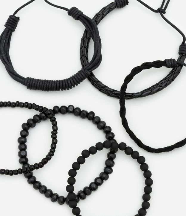 Kit 6 Pulseiras Masculinas Trenzadas y con Lunares 5