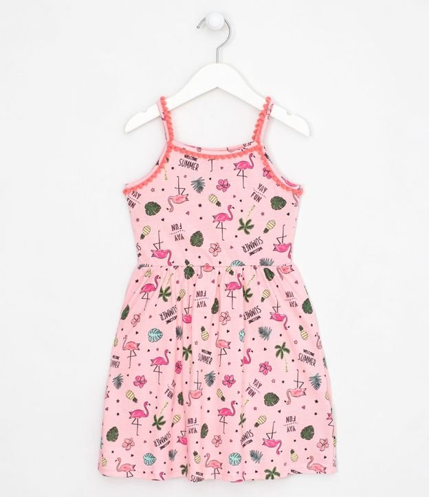 Vestido Infantil Fit Breteles Estampado - Talles 5 a 14 años