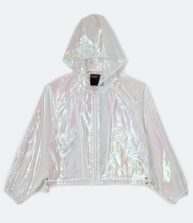 Campera en Organza con Bolsillo y Capucha