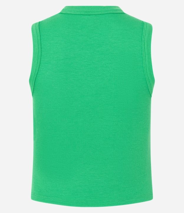 Blusa Cropped sin Manga en Ribana con Cuello Redondo 7