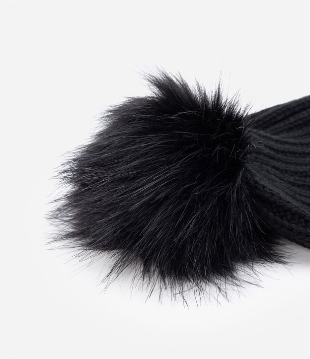 Gorro de Punto Acanalado con Pompón y Bajo Plegado 3