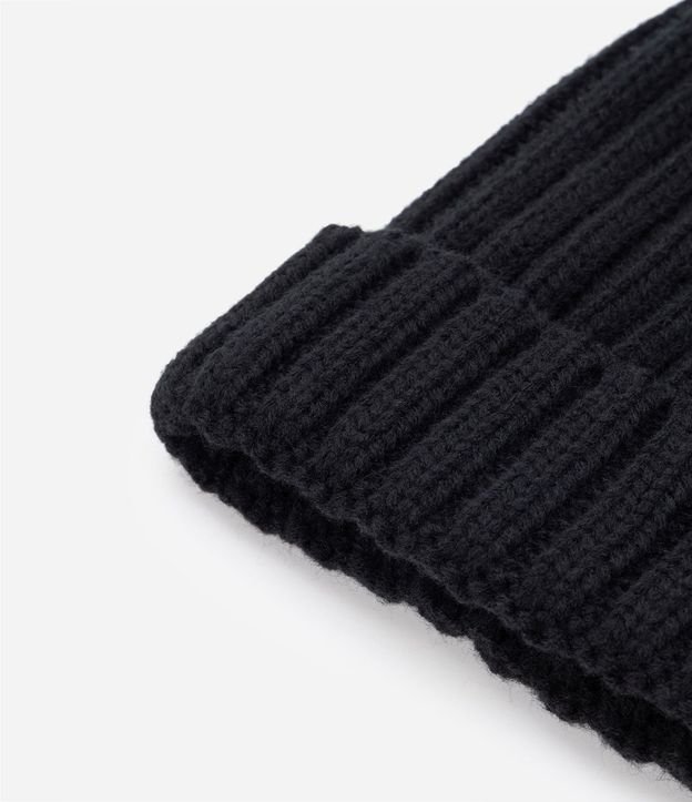 Gorro de Punto Acanalado con Pompón y Bajo Plegado 5